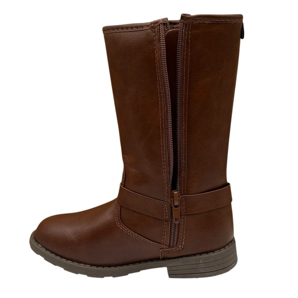 Carters Little Girls Liat High-Shaft Riding Boot Size 12 Brown Size Zip Mid-calf